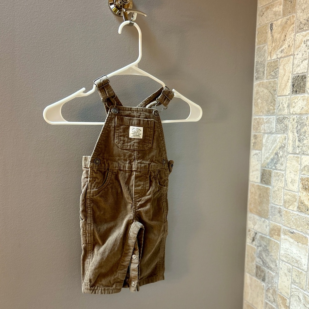 Toffee brown corduroy overalls size 6 month